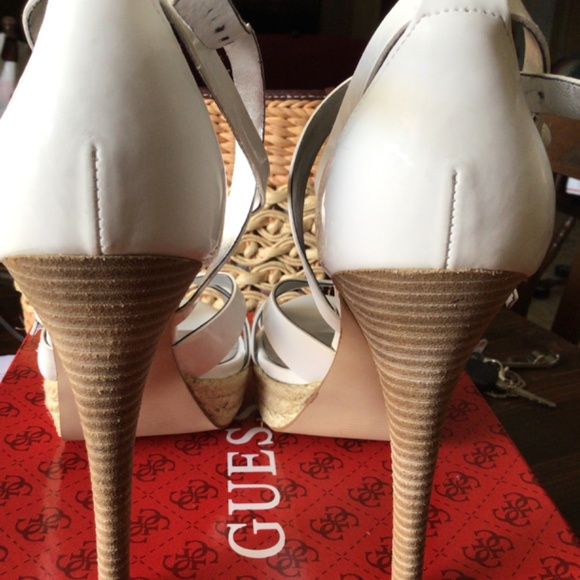 NWT Guess White GWKENDRAL platform high heels 7M with box - Picture 5 of 9